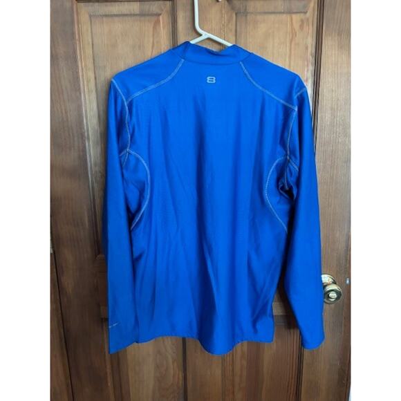 Layer 8 Performance Men Activewear Pullover Large Blue Long Sleeve Qwick Dry - Picture 2 of 3
